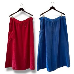 Flax A-Line Skirts in Red and Blue